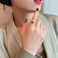 Leaf Branch Shape Open Rings For Women Korean Party Exquisite