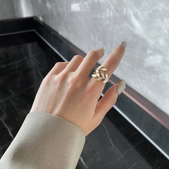 Leaf Branch Shape Open Rings For Women Korean Party Exquisite