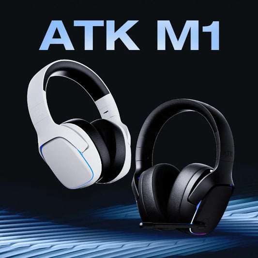 ATK M1 Game Headset Three Mode Wireless Headworn PS5 PC Gaming Headset Microphone Virtual 7.1 Surround Noise Reduction Headset