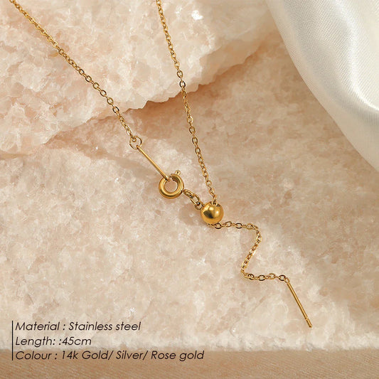 eManco Adjusta Long Layered Pendant Necklace Stainless Steel Necklace Chocker Necklaces for Women Fashion Jewelry YX26925
