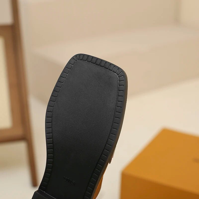 spring and autumn women wear flat slippers square head design british