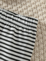 4Pcs Baby Boys Spring/Autumn Long Sleeve Cartoon Elephant Boysuit+ Stripe Trouser For Outfits Chlothing+Hat+Bib+Gloves