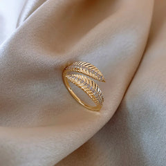 Leaf Branch Shape Open Rings For Women Korean Party Exquisite