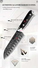 5 Inch Santoku Knife Japanese Damascus Stainless Steel 67 Layers Japanese