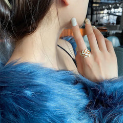Leaf Branch Shape Open Rings For Women Korean Party Exquisite