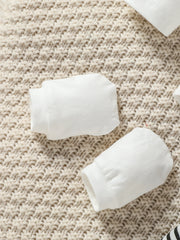 4Pcs Baby Boys Spring/Autumn Long Sleeve Cartoon Elephant Boysuit+ Stripe Trouser For Outfits Chlothing+Hat+Bib+Gloves