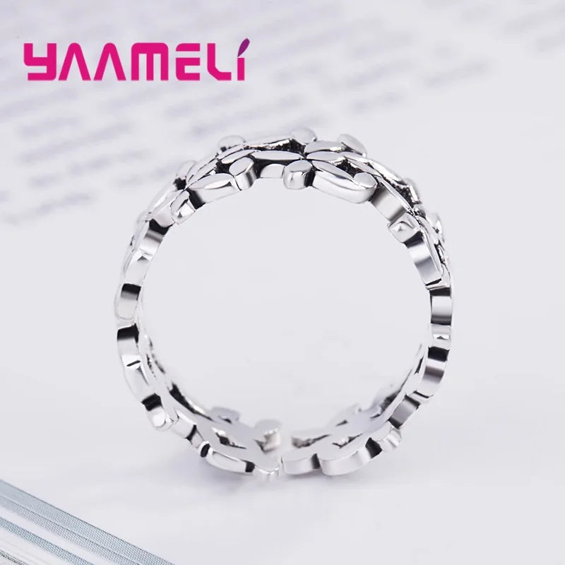Newest Retro Ring S925 Sterling Silver Thai Silver Jewellery for Female Male Antique Finish Tree Branch Fashion Jewelry