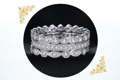 JewelryPalace 3 Pcs 925 Sterling Silver Yellow Rose Gold Band Ring Set Women