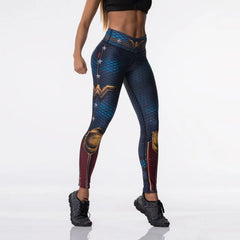 Women Sport Leggings 3D Print Elastic High Waist Yoga Pant Superhero Leggins Gym