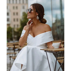 White Bridesmaid Dresses: Dress Vision Vestidos Satin Sleeves Wedding Party Dresses