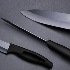Ceramic Knife Set 3" 4" 5" inch Black Blade Plastic Handle with Cover for Cooking
