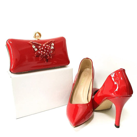 Matching Shoes and Bags: Women Party Pumps High Heels Shoes And Bags