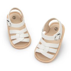KIDSUN Baby Shoes Infant Sandals Leather Rubber Flat Non-slip Soft-Sole Toddler Girl