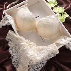 Women's Push Up Embroidery Lace Floral Bra Sets Panties Underwear 5 Colors