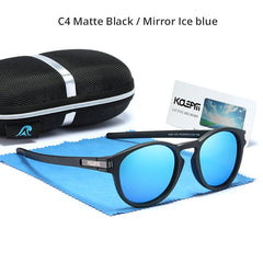 Sunglasses Men Flexible TR90 Frame Keyhole Bridge Mirror Coating