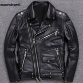 Spring Black Pu Leather Motorcycle Jacket for Men Style Long Sleeve