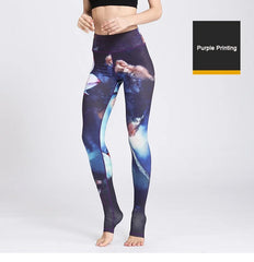Cloud Hide Yoga Pants Women High Waist Trainer Sports Leggings Long Tights Floral
