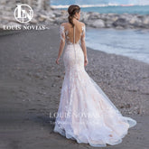 White Bridesmaid Dresses: Wedding Dresses Bride Long Sleeve Invisible Neckline