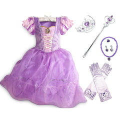 Children Princess Fancy Costume Girls Rapunzel Anna Dress Kids Christmas