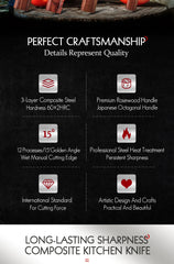 1PC-5PC Kitchen Knife Set Chef Utility Stainless Steel 3 Layers Composite