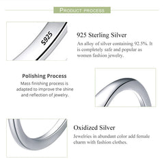 925 Sterling Silver Line Winding Shape Forever letter Open Rings For Women