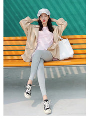 Ribbed Leggings For Women High Waist Autumn Winter Warm Legging Cotton