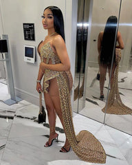 Homecoming Dresses: Sweetheart Sleeveless Gold Sequined Short Prom Dresses