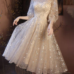 Homecoming Dresses: Tulle Champagne Color Prom Dress Dong CMY Plus Size