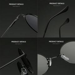 RUOBO Retro Polarized Round Metal Frame Sunglasses Eyewear For Men and Women Driving Fishing Brand Designer Sun Glasses UV400