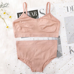 Women Bra Briefs Set Seamless Bra And High Waist Panties Set Underwear Female
