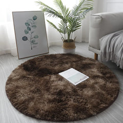 Plush Round Rug Mat Fluff White Carpet For Living Room Soft Home Decor Bedroom Room