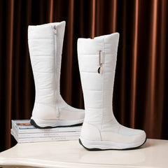 Women Knee High Boots Waterproof Leather Thigh Snow Boots