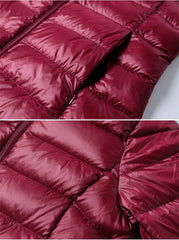 5XL 4XL Hat Detachable Thick Long Down Jacket Women Winter Ultra Light Down Jacket