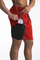 Running Shorts Men 2 in 1 Sports Jogging Fitness Shorts Training