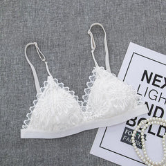Women Lace Bra Wire Free Padded Lingerie Floral Lace Bralette Female Ultra