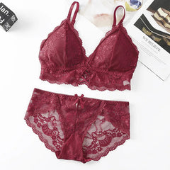Women Lace Bras Set Backless Bralette Seamless Underwear Lace Top Lingerie