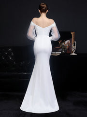 White Bridesmaid Dresses: Beading Wedding Dress Women See through Tulle