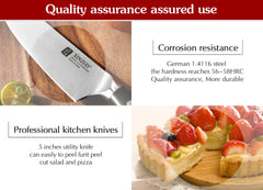 5'' Inch Utility Knife German 1.4116 Stainless Steel Kitchen Paring Knives
