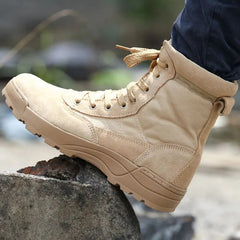 Desert Army Men Military Tactical Boots Outdoor Combat Boots Police Work Boots Black