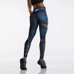 Women Sport Leggings 3D Print Elastic High Waist Yoga Pant Superhero Leggins Gym