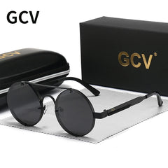 Sunglasses Polarized Men Women Brand Designer Vintage Round Metal Frame