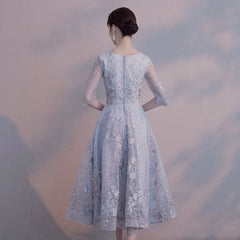 Homecoming Dresses: Prom Dresses Elegant Flower Party O-neck A-line Half Short