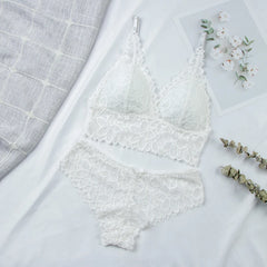 Women Lace Bra & Brief Sets Seamless Underwear Backless Vest Female