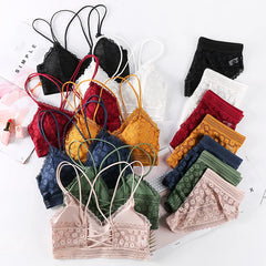 Women Lace Bras Set Backless Bralette Seamless Underwear Lace Top Lingerie