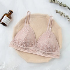 Women Lace Bra No Steel Ring Beauty Back Wrapped Chest Comfortable
