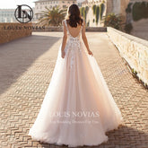 White Bridesmaid Dresses: Wedding Dress V-Neck Backless Beaded Flowers Sparkling