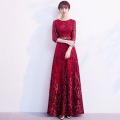 Homecoming Dresses: A Line Sequin Golden Evening Dress Long Prom Party Dresses