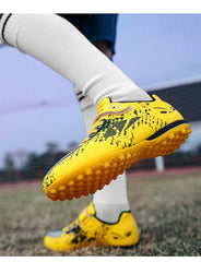 Size 28-39 Children Soccer Shoes Yellow Football Boots Boy Girl Trainers Sneakers