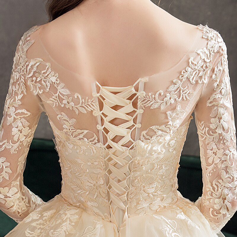 White Bridesmaid Dresses: White Ivory Champagne Wedding Dresses With Sleeve Illusion