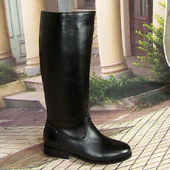 Genuine Leather Mesh Long Equestrian Boots Winter Male Plush Cow Leather Military Boots